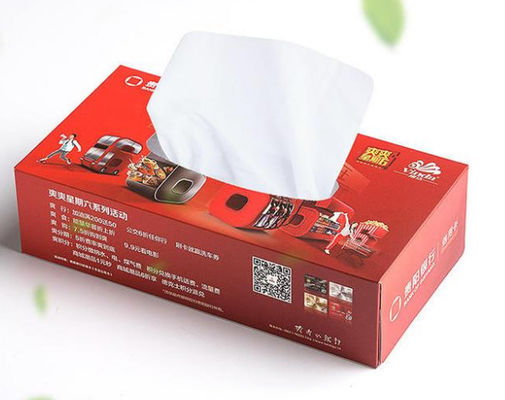 PMS Caixa de lenços de papel personalizada para impressão 300 gramas vermelha reciclada